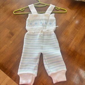 Vintage 1960s Knit Baby Sweater Romper 6-12m